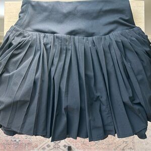 Black Athletic Pleated Target Skirt